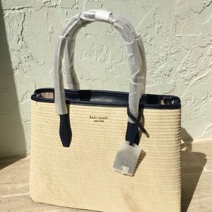eva straw medium top zip satchel